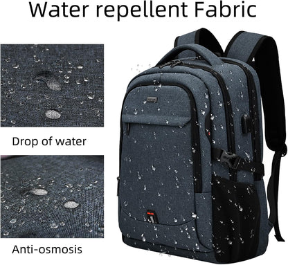 Laptop Backpack Waterproof USB Charging Fits 13–17 Inch
