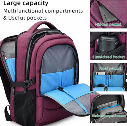 Laptop Backpack Waterproof USB Charging Fits 13–17 Inch