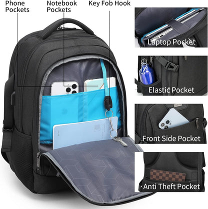 Laptop Backpack Waterproof USB Charging Fits 13–17 Inch