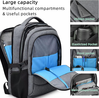 Laptop Backpack Waterproof USB Charging Fits 13–17 Inch