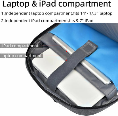 Laptop Backpack Waterproof USB Charging Fits 13–17 Inch