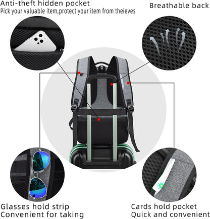 Laptop Backpack Waterproof USB Charging Fits 13–17 Inch