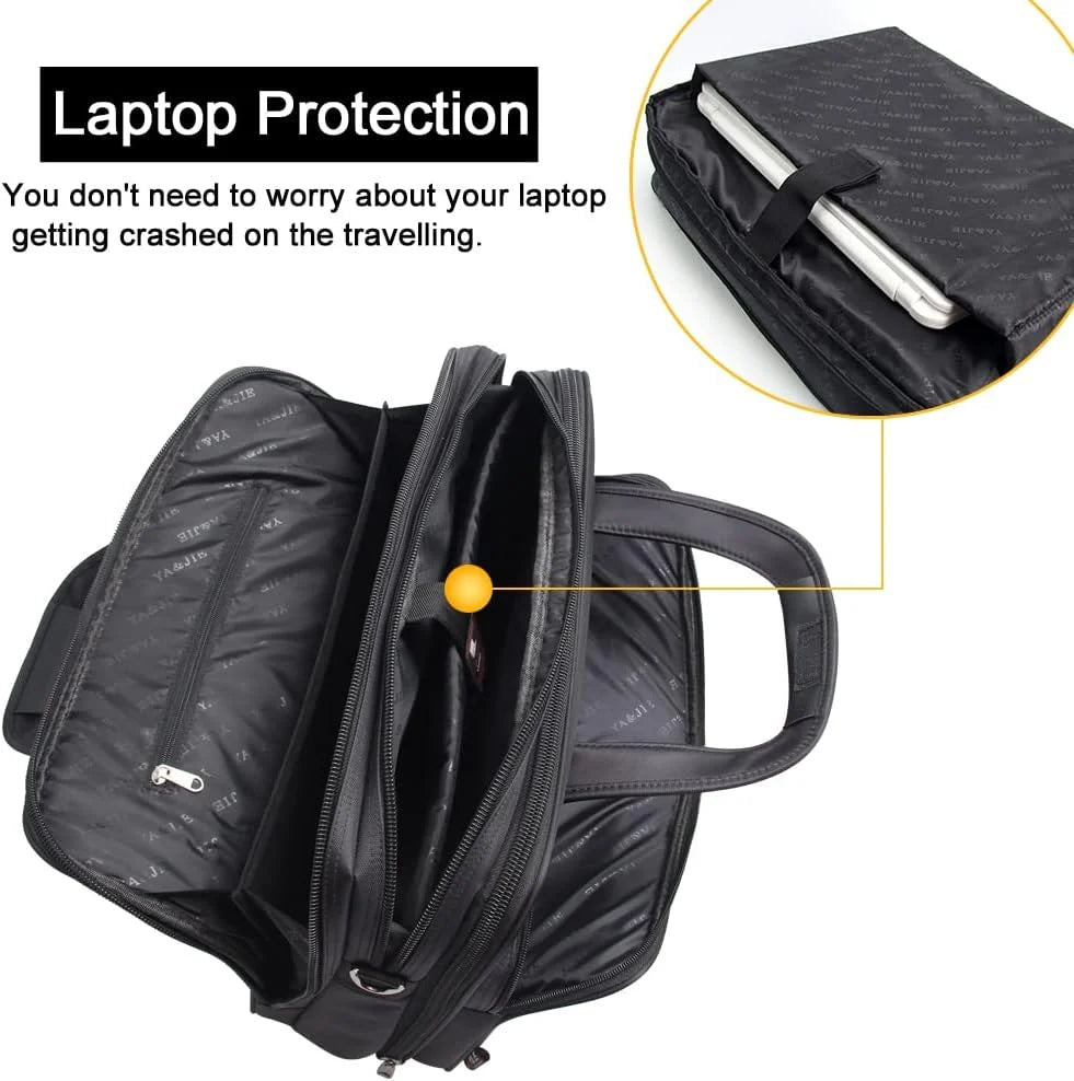 Laptop Briefcase Padded Compartment Fits 19-Inch