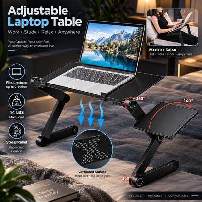 Laptop Stand Adjustable Aluminum 360° Rotating
