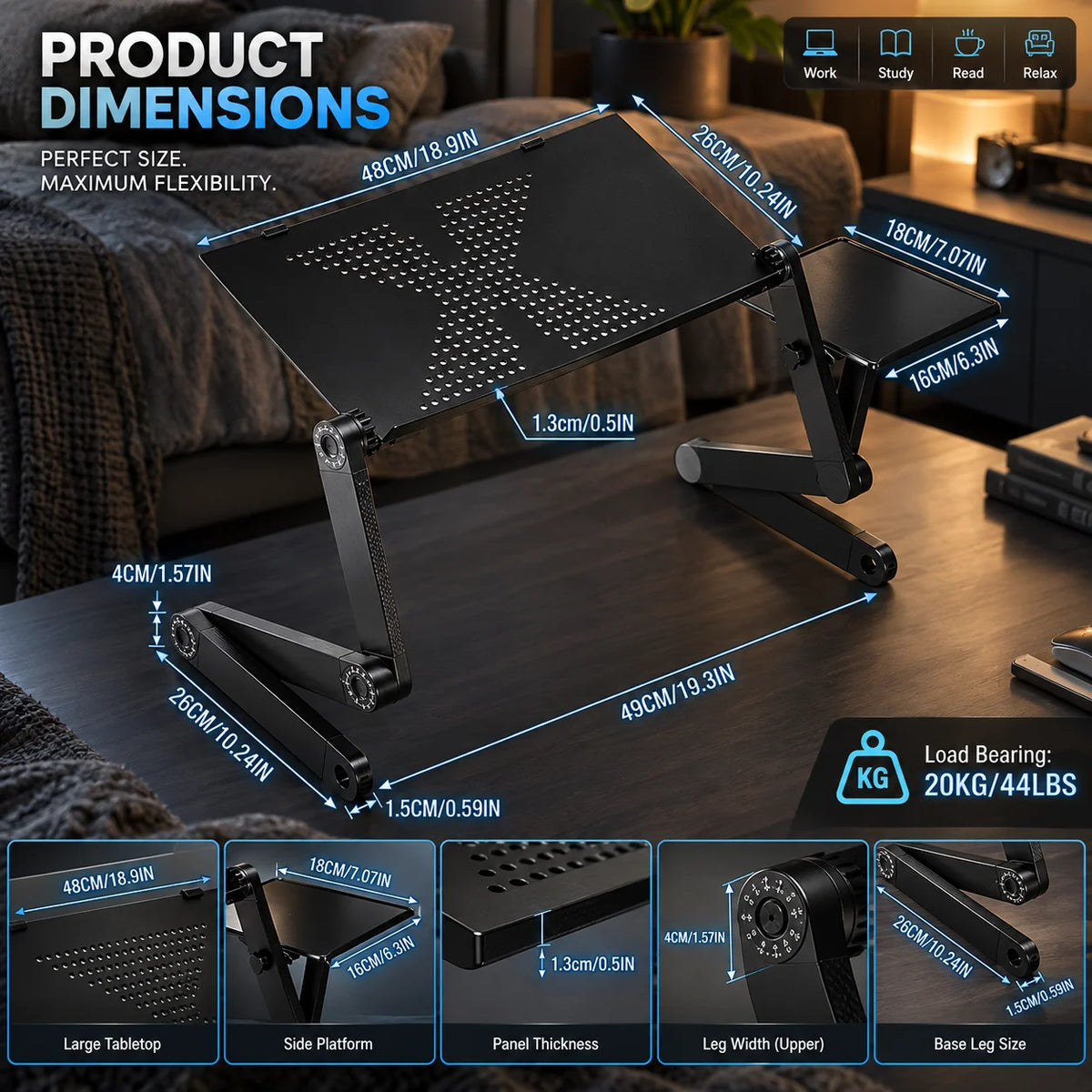 Laptop Stand Adjustable Aluminum 360° Rotating