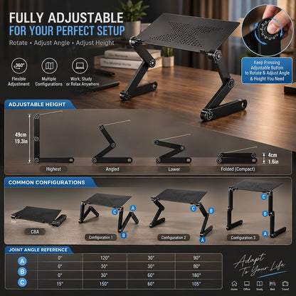 Laptop Stand Adjustable Aluminum 360° Rotating