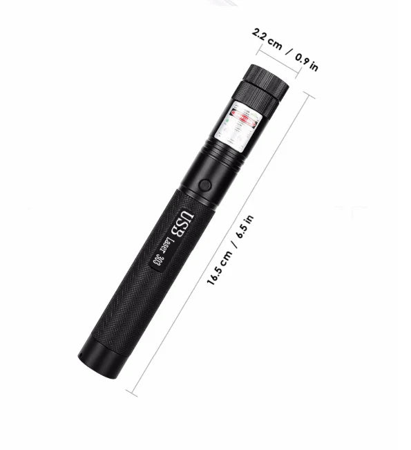Laser Pointer Adjustable Focus USB Rechargeable 6.21-Mile Range
