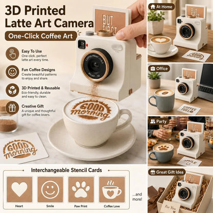 Latte Art Stencil Press Reusable Interchangeable Cards Manual Powder Release