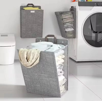 Laundry Basket Wall-Mounted Foldable Mesh No-Drill