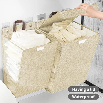 Laundry Basket Wall-Mounted Foldable Mesh No-Drill