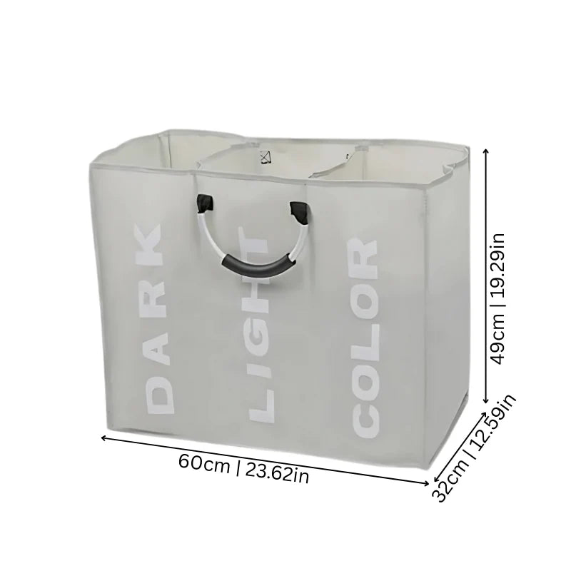 Laundry Sorter Three Sections Foldable Space-Saving Design