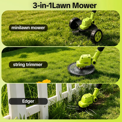 Lawn Mower 3-in-1 Trimmer & Edger Cordless 21V