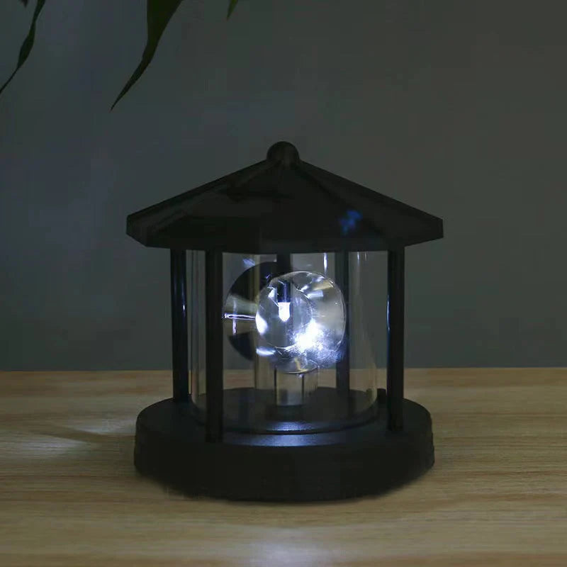Lighthouse Garden Light Solar-Powered Rotating Beacon Weather-Resistant