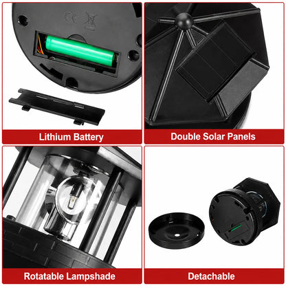 Lighthouse Garden Light Solar-Powered Rotating Beacon Weather-Resistant