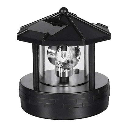 Lighthouse Garden Light Solar-Powered Rotating Beacon Weather-Resistant