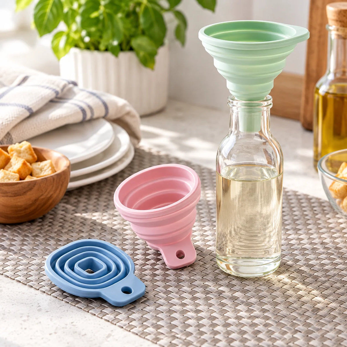 Liquid Dispenser Flexible Silicone Tapered Retractable
