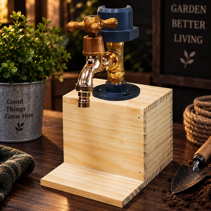 Liquor Dispenser Rustic Wood & Metal Taps