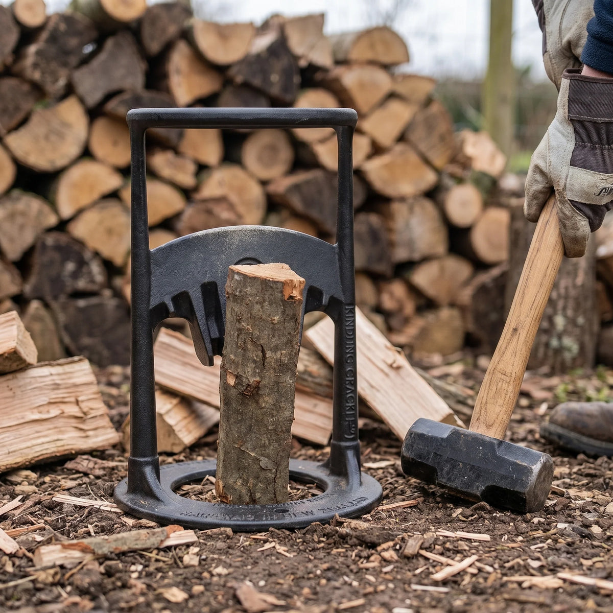 Log Splitter Freestanding Steel Vertical Strike Tool