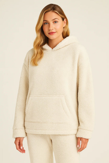 Loungewear Set Teddy Fleece Hoodie & Pants Relaxed Fit