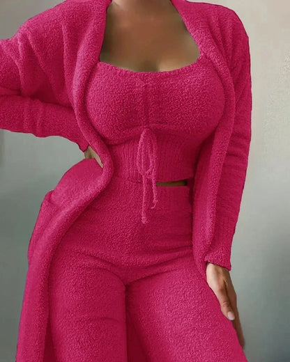 Loungewear Set Three Piece Breathable Relaxed Fit