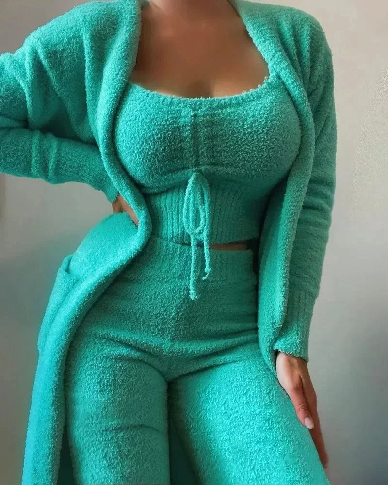 Loungewear Set Three Piece Breathable Relaxed Fit