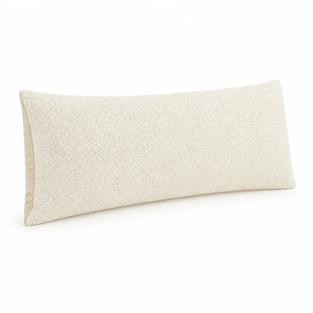 Lumbar Pillow Extra-Long Ergonomic Bouclé Cover