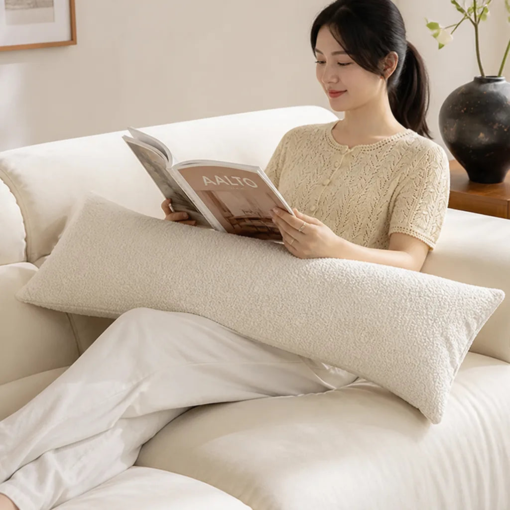 Lumbar Pillow Extra-Long Ergonomic Bouclé Cover
