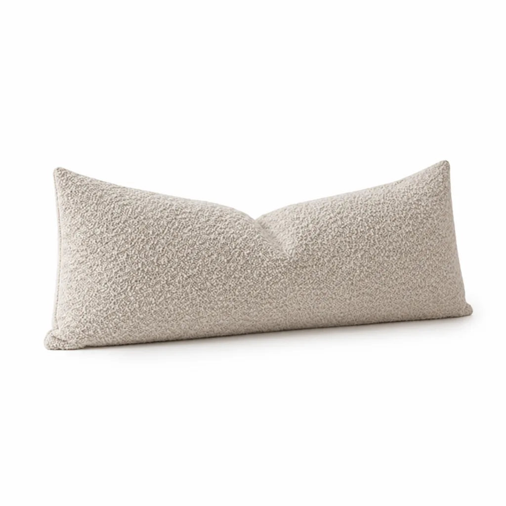 Lumbar Pillow Extra-Long Ergonomic Bouclé Cover