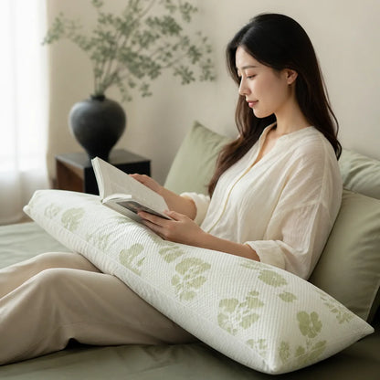 Lumbar Pillow Extra-Long Support & Breathable Jacquard Cover