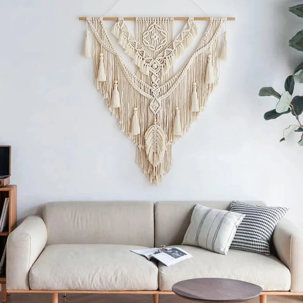 Macramé Wall Hanging Hand-Knotted Scandinavian Boho