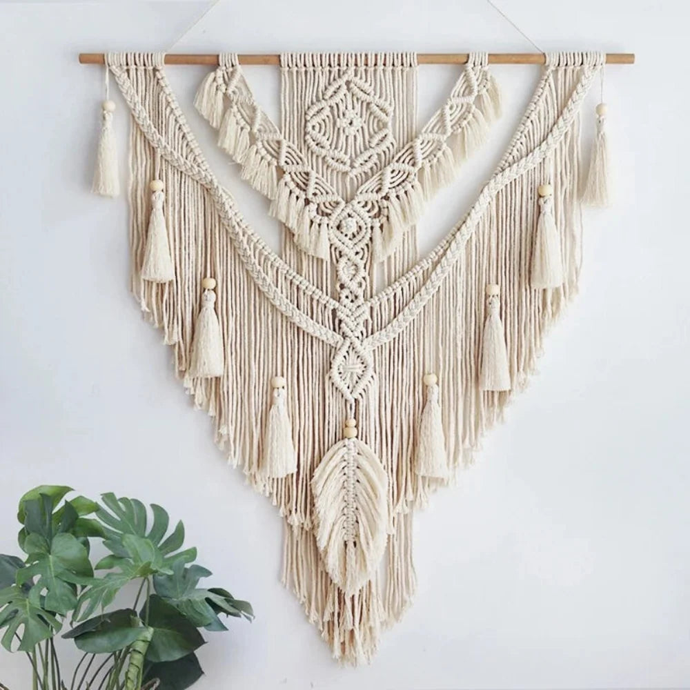 Macramé Wall Hanging Hand-Knotted Scandinavian Boho