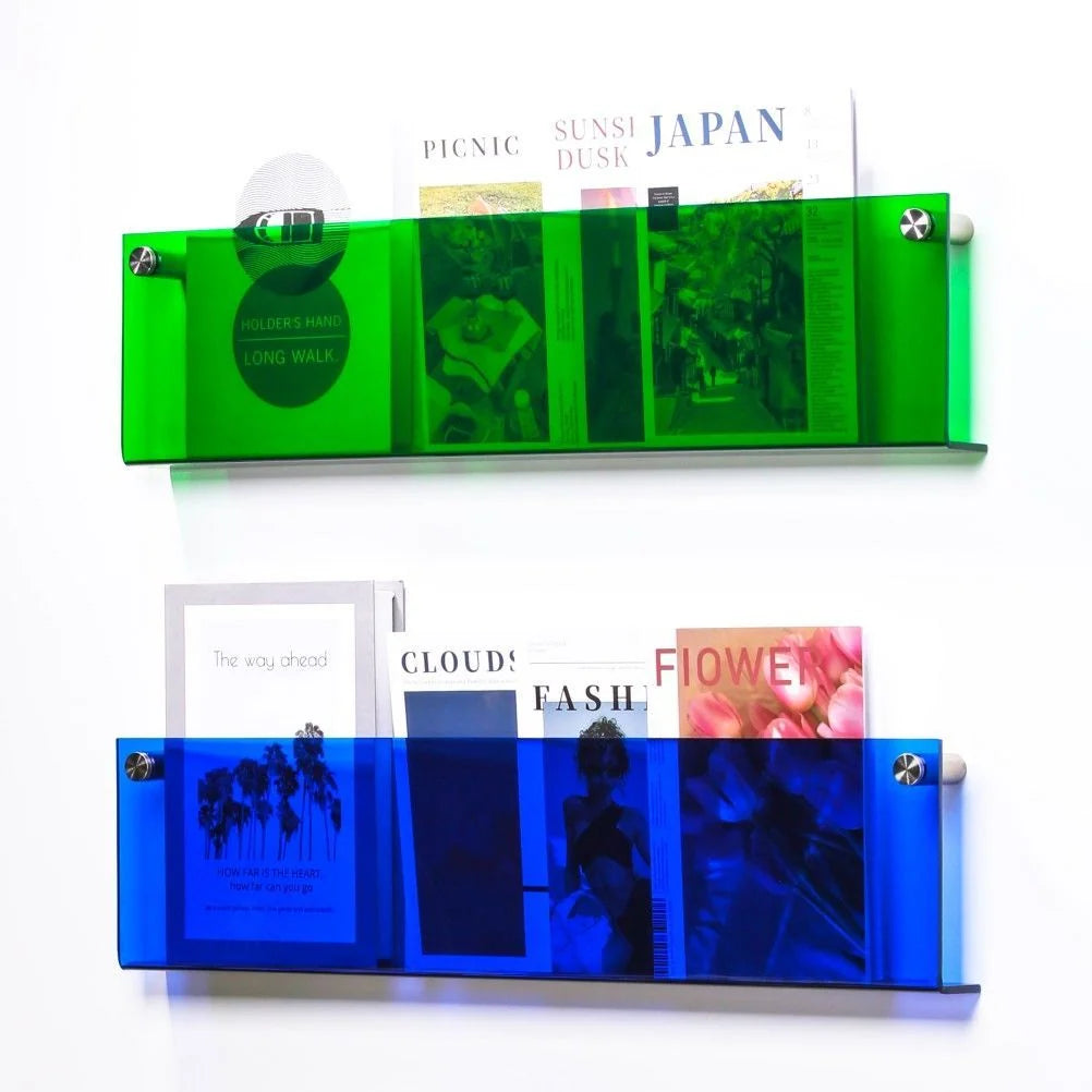 Magazine Holder Wall Shelf Clear Acrylic Space-Saving Wall-Mounted Display