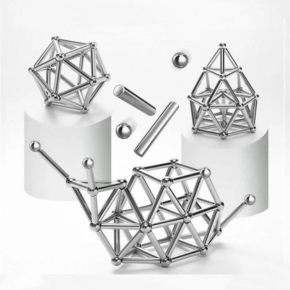 Magnetic Building Set Strong Magnets Rods & Steel Balls