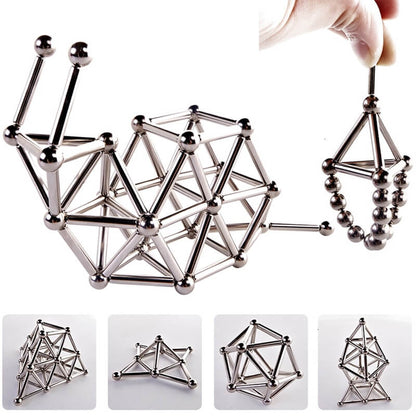 Magnetic Building Set Strong Magnets Rods & Steel Balls