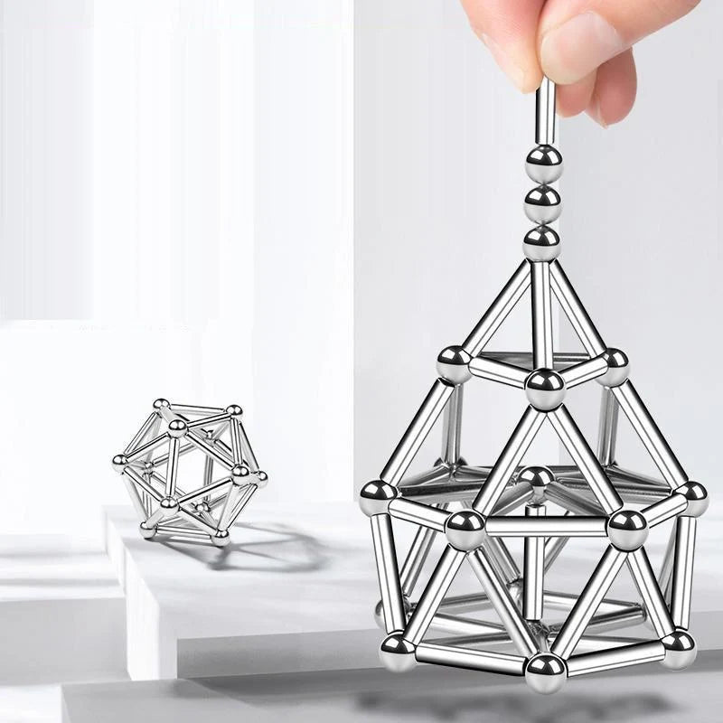Magnetic Building Set Strong Magnets Rods & Steel Balls