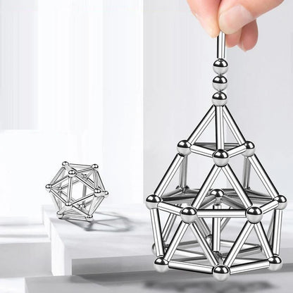 Magnetic Building Set Strong Magnets Rods & Steel Balls
