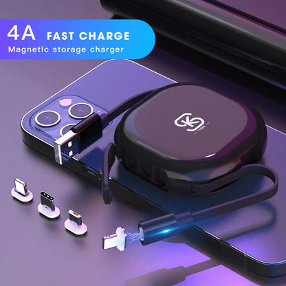 Magnetic Charging Cable 3-in-1 Connector Set Up to 4A