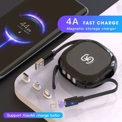 Magnetic Charging Cable 3-in-1 Connector Set Up to 4A