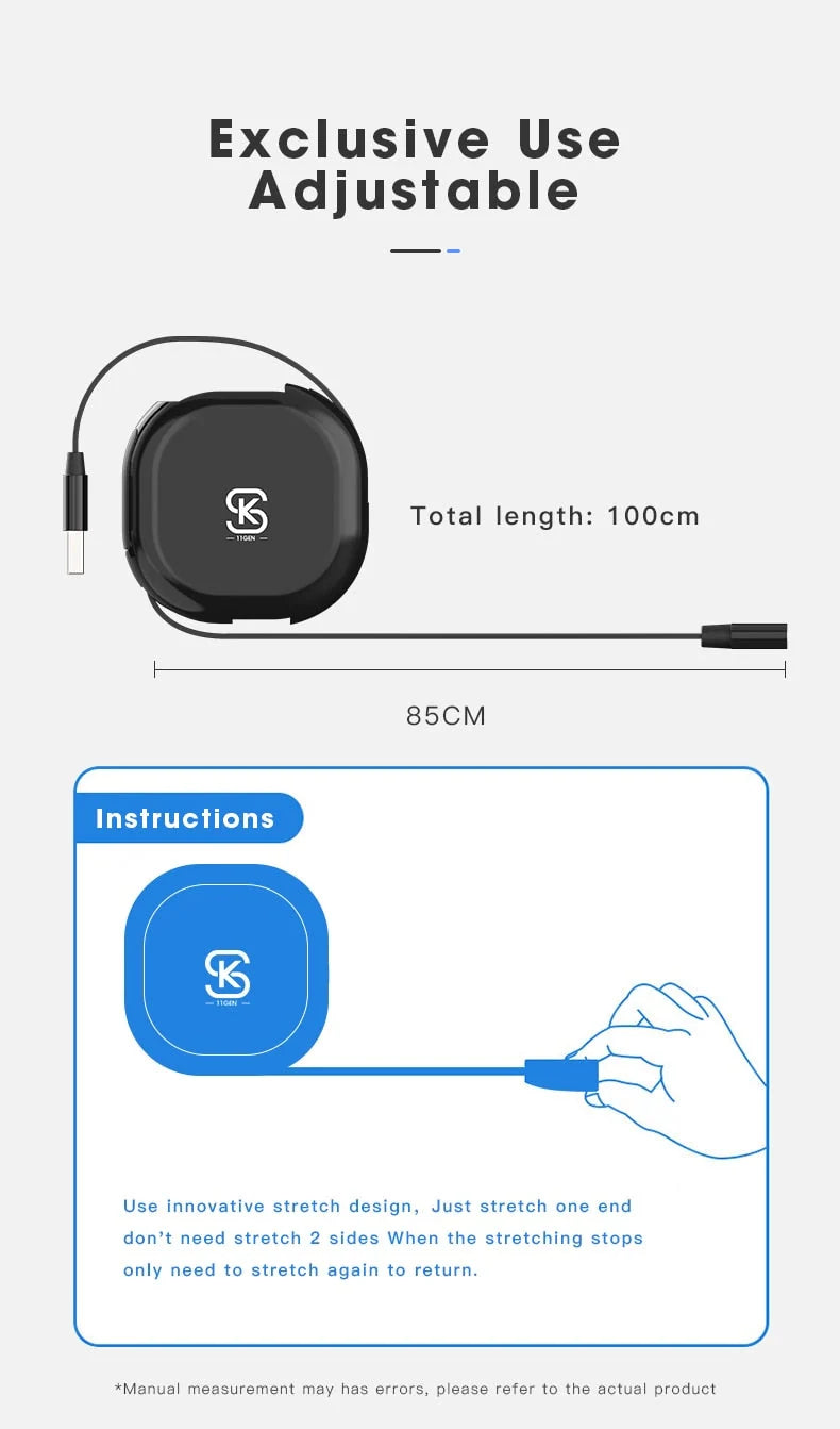 Magnetic Charging Cable 3-in-1 Connector Set Up to 4A