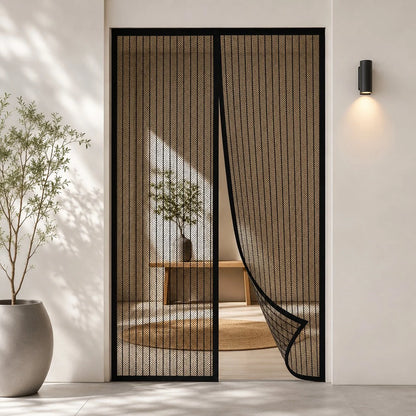 Magnetic Screen Curtain Self-Closing Breathable Mesh