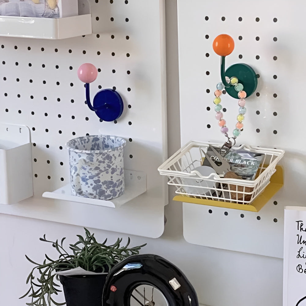 Magnetic Wall Hook Wooden Ball No Drill