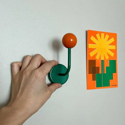 Magnetic Wall Hook Wooden Ball No Drill
