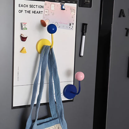 Magnetic Wall Hook Wooden Ball No Drill
