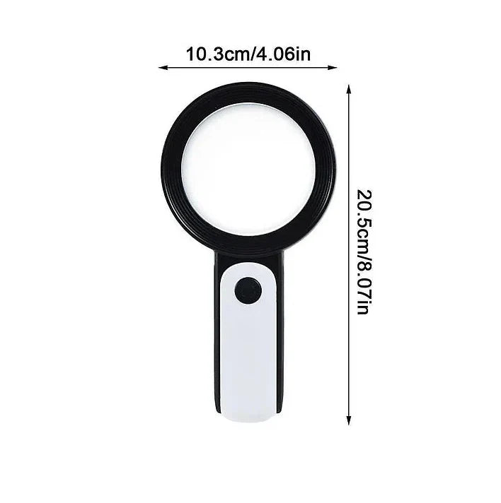 Magnifying Glass 30X With 12 LED Lights Ergonomic Handle