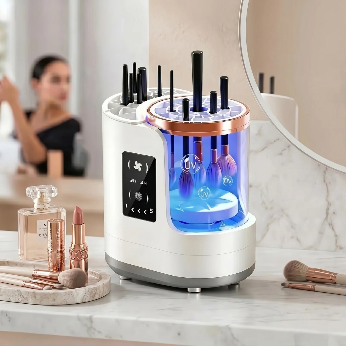 Makeup Brush Cleaner Automatic Wash & Air-Dry USB-Powered