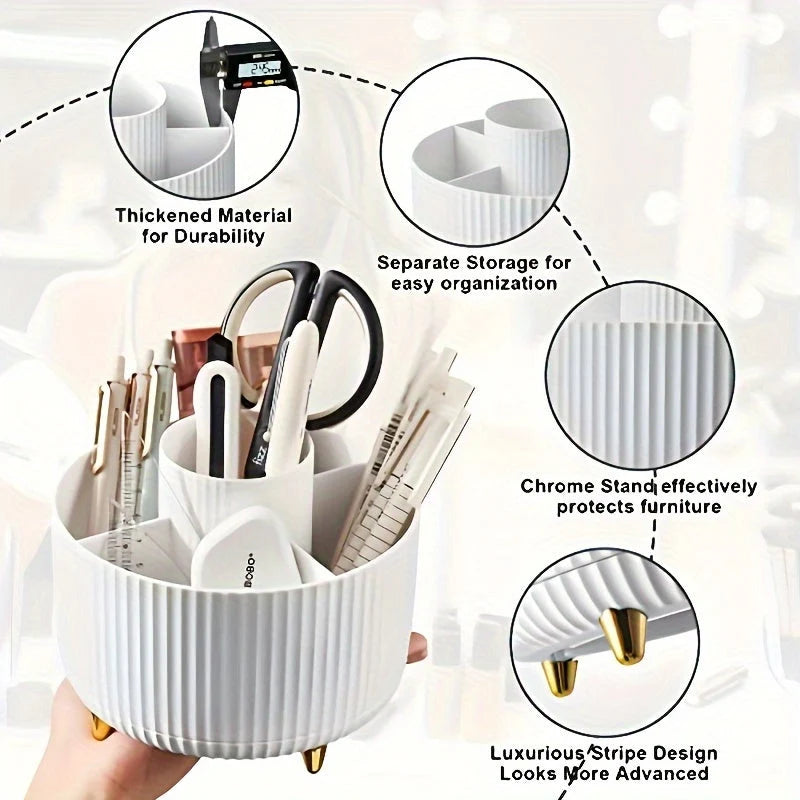 Makeup Organizer 360° Rotating Five Compartments Plastic