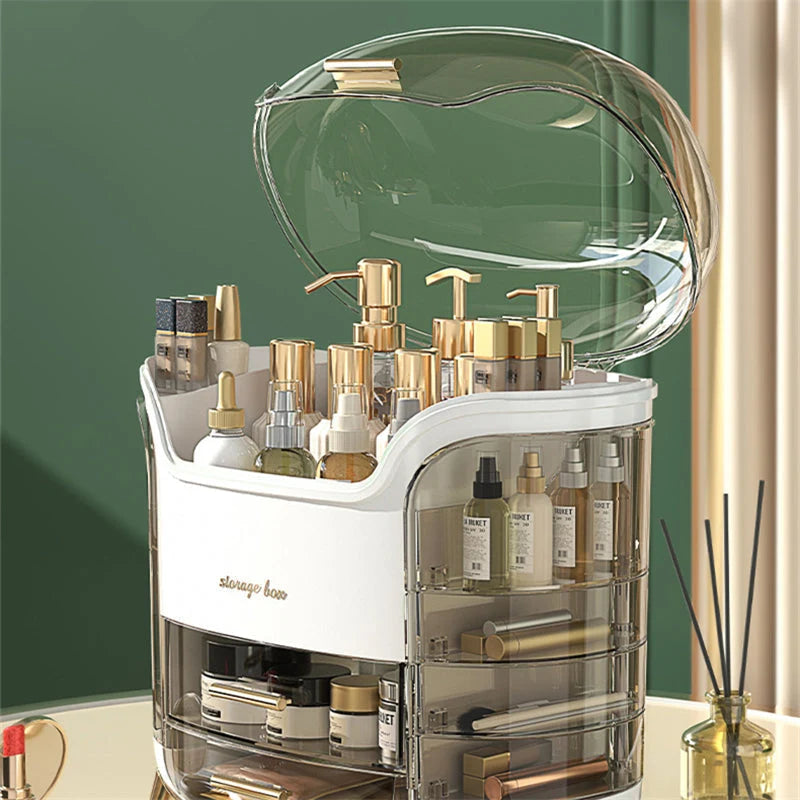 Makeup Organizer Clear Dust-Protective Compact Design
