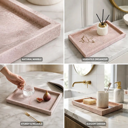 Marble Tray Natural Hand-Polished Jewelry & Serving
