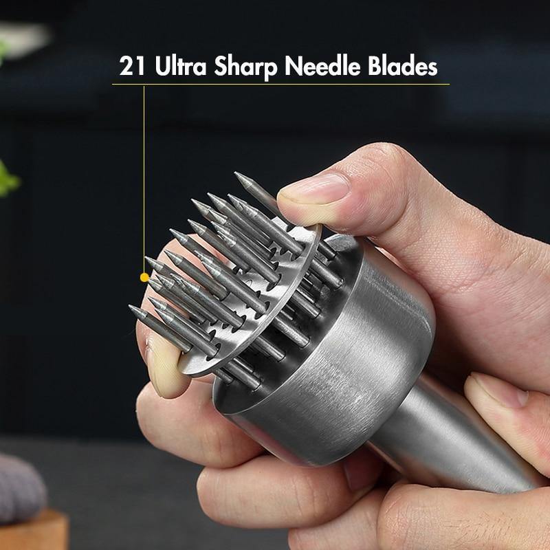 Meat Tenderizer Stainless Steel Blades Easy-Clean Design