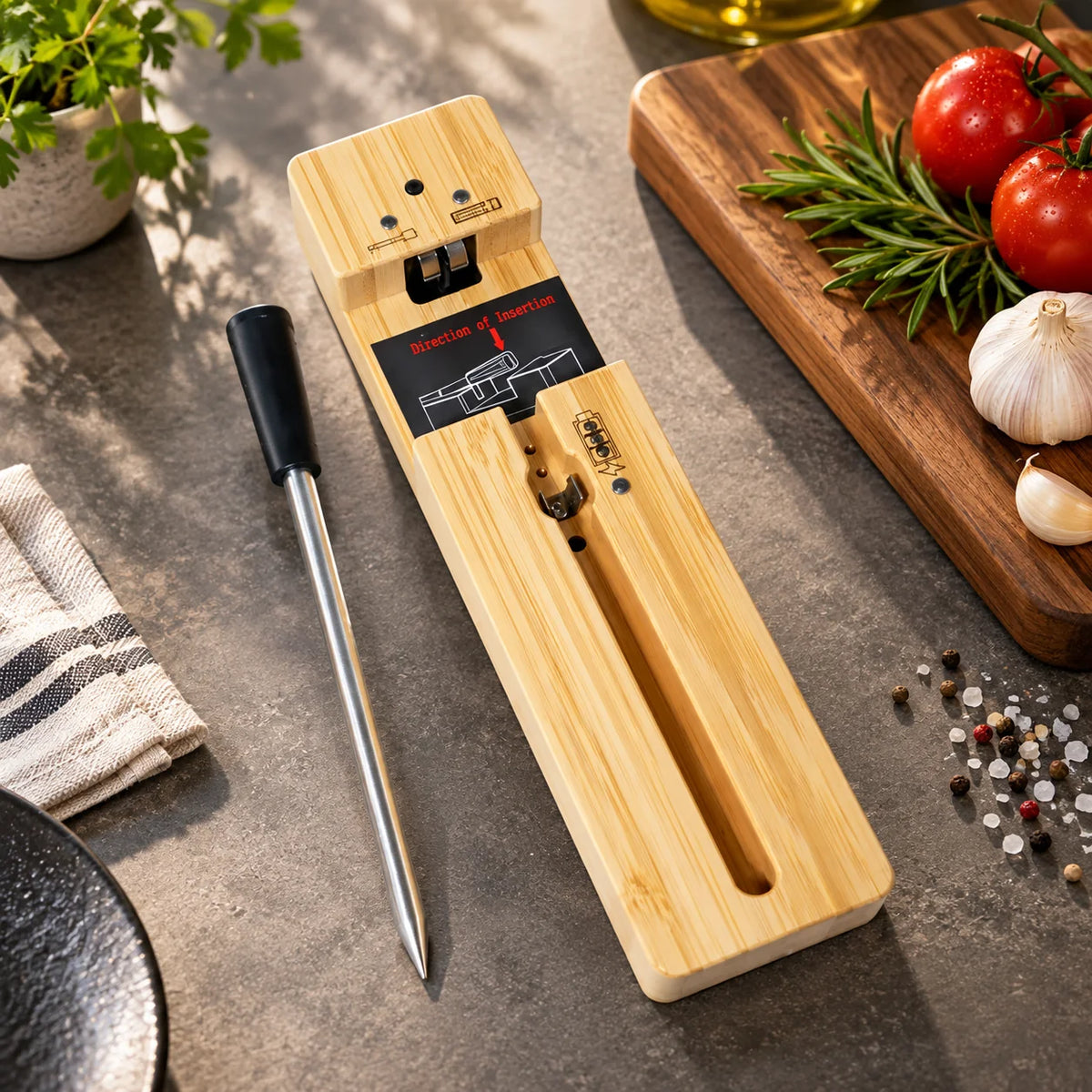 Meat Thermometer Bluetooth Long-Range Stainless Steel Probe